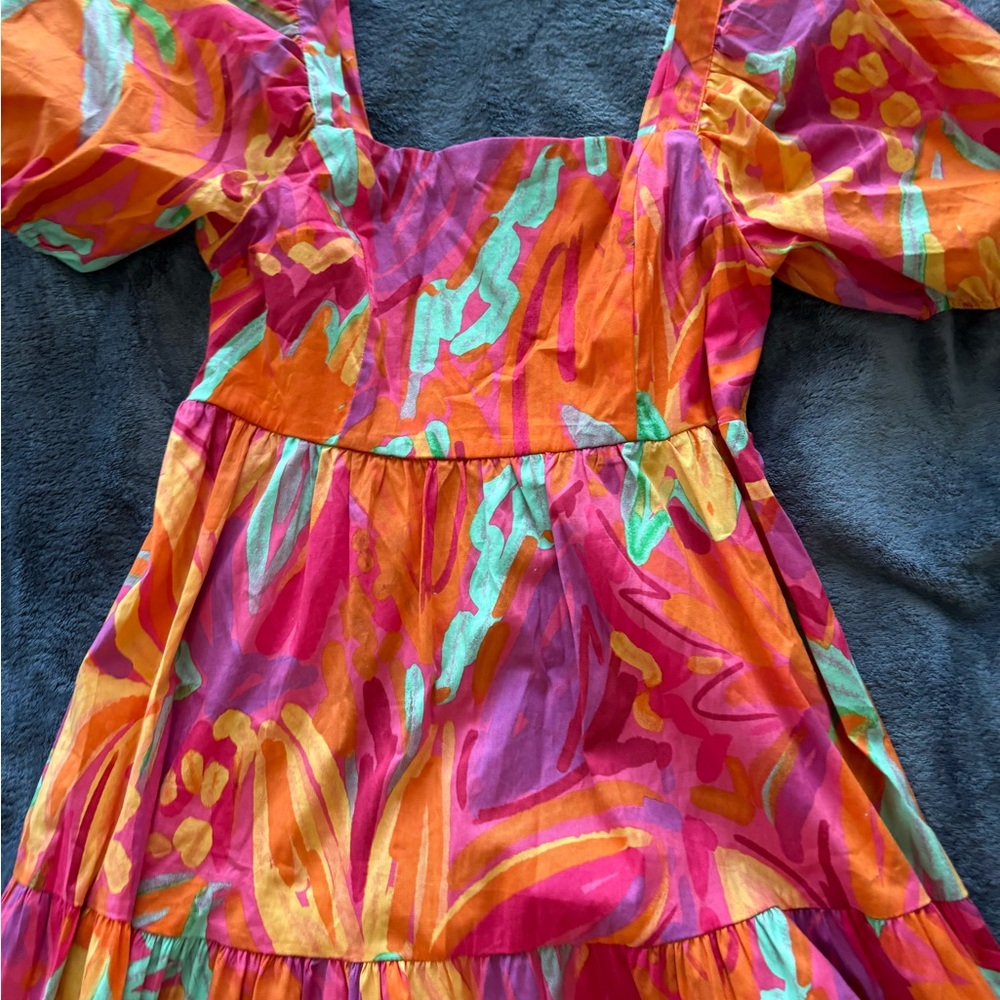 Vibrant Multicolor Midi Dress